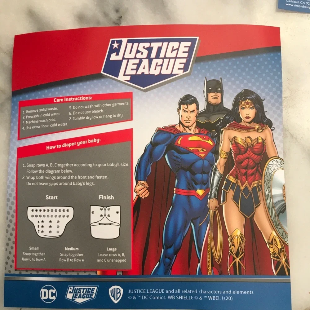 LOT 3 sets of 3 diapers Justice League reusable Cloth Diapers Set